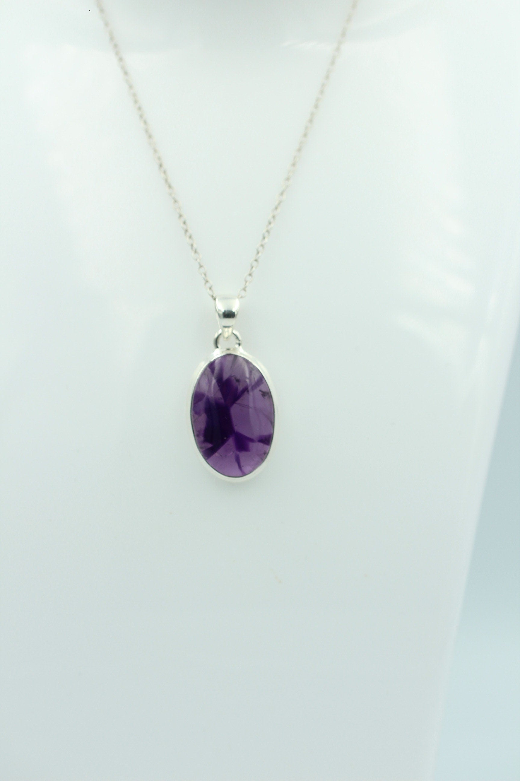 Edler 15,2 Carat Stern Amethyst Anhanger 925 Silber Collier Kette Top Edel
