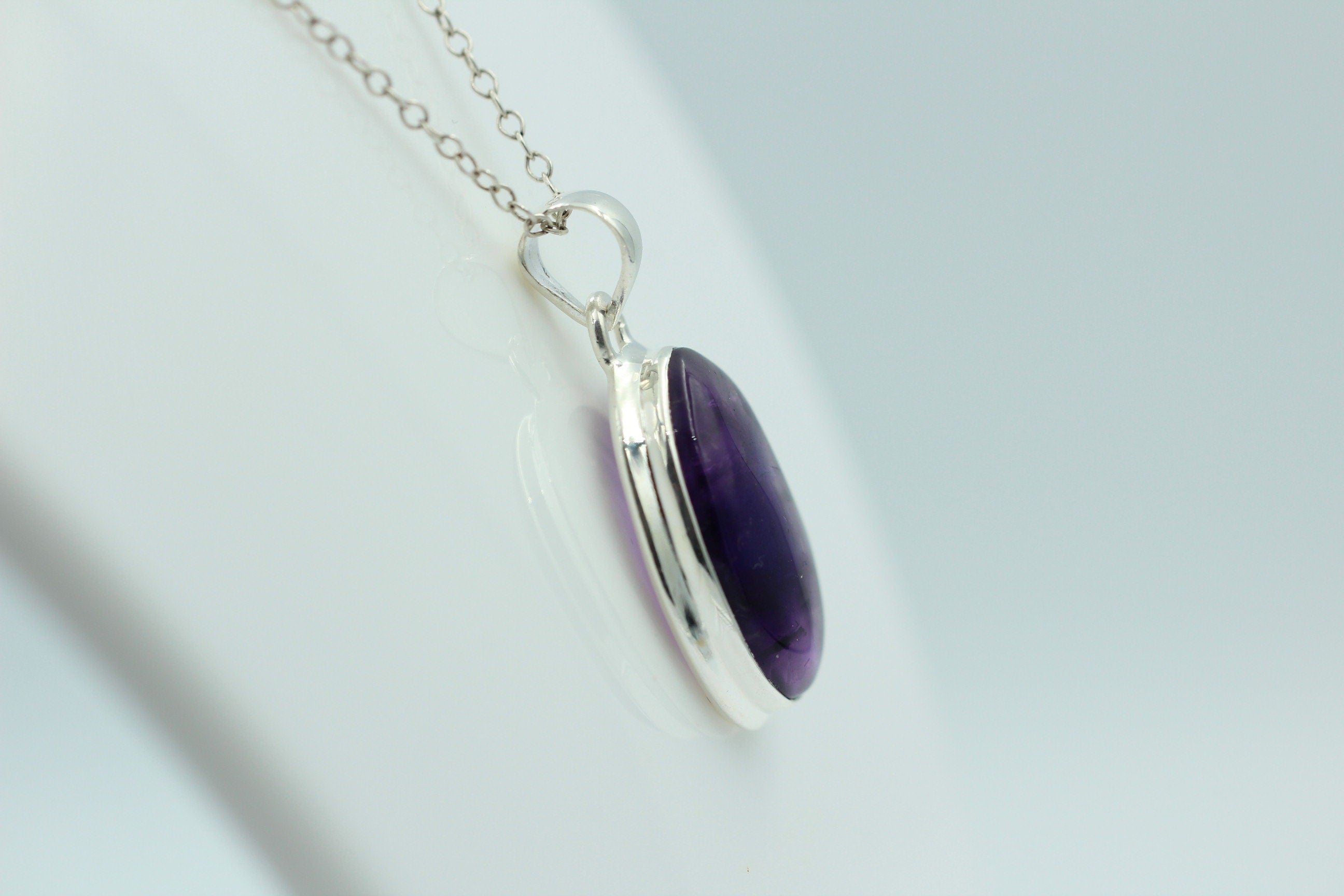 Edler 15,2 Carat Stern Amethyst Anhanger 925 Silber Collier Kette Top Edel