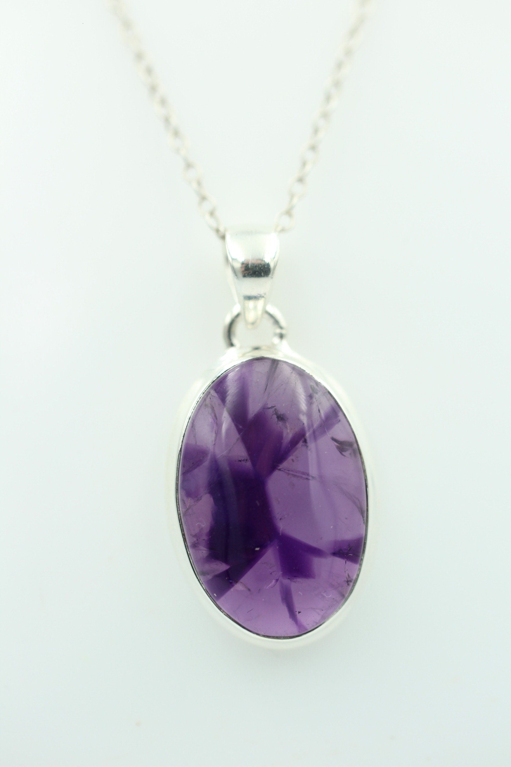 Edler 15,2 Carat Stern Amethyst Anhanger 925 Silber Collier Kette Top Edel