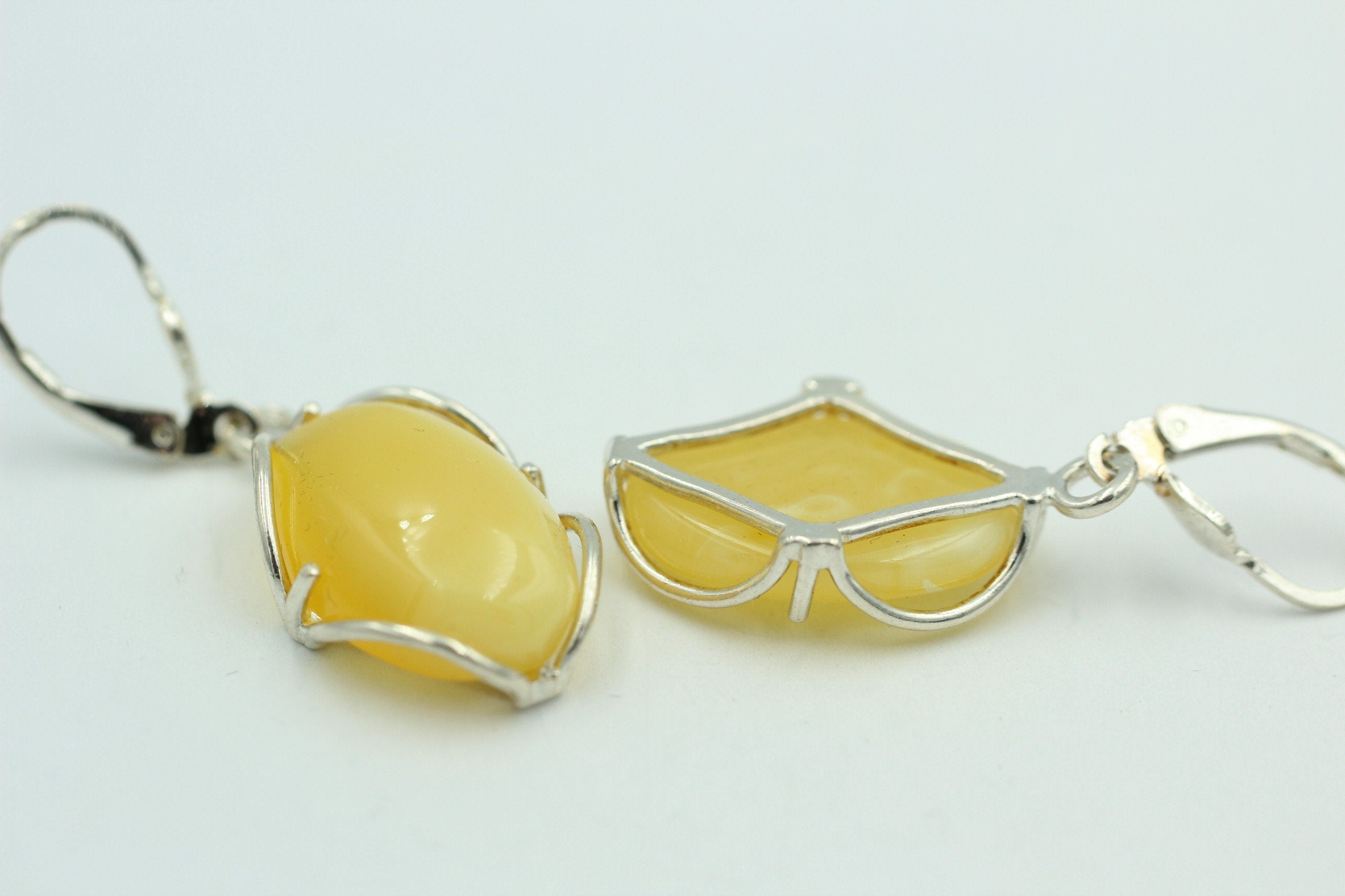 Edle Design Bernstein Ohrhänger 925 Silber Bernstein Letland Ohrschmuck Brisur