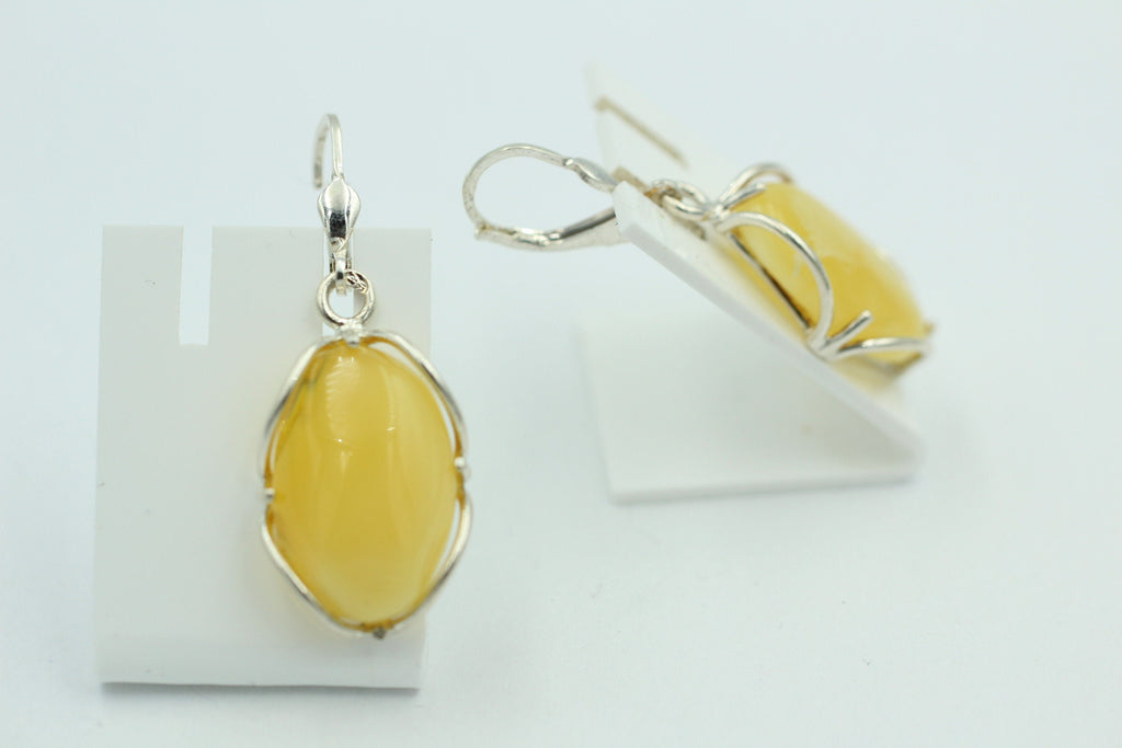 Edle Design Bernstein Ohrhänger 925 Silber Bernstein Letland Ohrschmuck Brisur