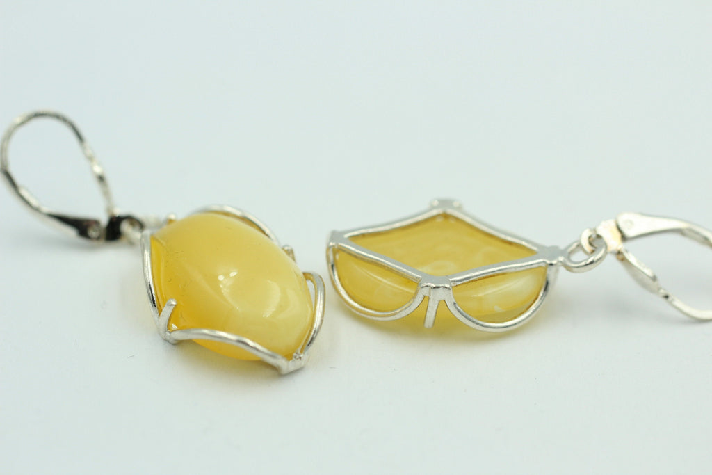 Edle Design Bernstein Ohrhänger 925 Silber Bernstein Letland Ohrschmuck Brisur