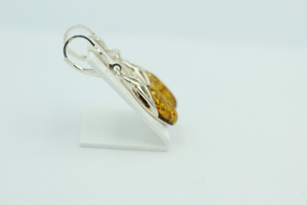 Edle Bernstein Ohrhänger 925 Silber Bernstein aus Letland Ohrschmuck Brisur