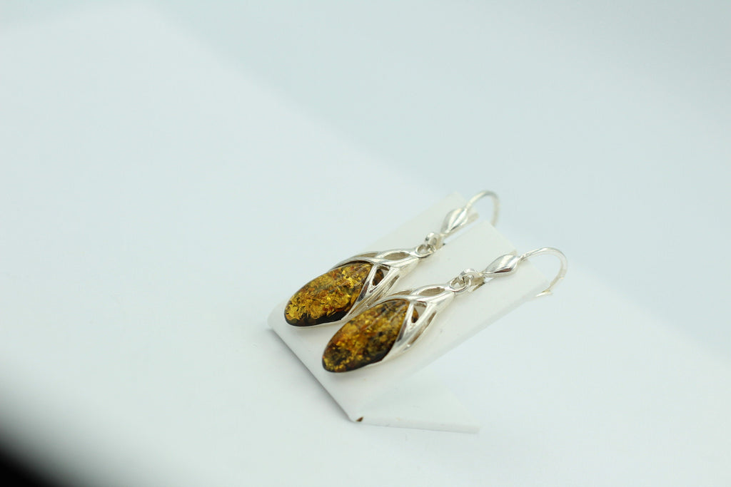 Edle Bernstein Ohrhänger 925 Silber Bernstein aus Letland Ohrschmuck Brisur
