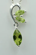 Edler 1,3 Carat Peridot Design Anhänger 925 Silber Collier Kette Olivin