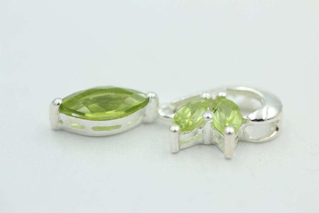 Edler 1,3 Carat Peridot Design Anhänger 925 Silber Collier Kette Olivin