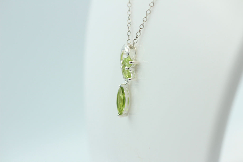 Edler 1,3 Carat Peridot Design Anhänger 925 Silber Collier Kette Olivin