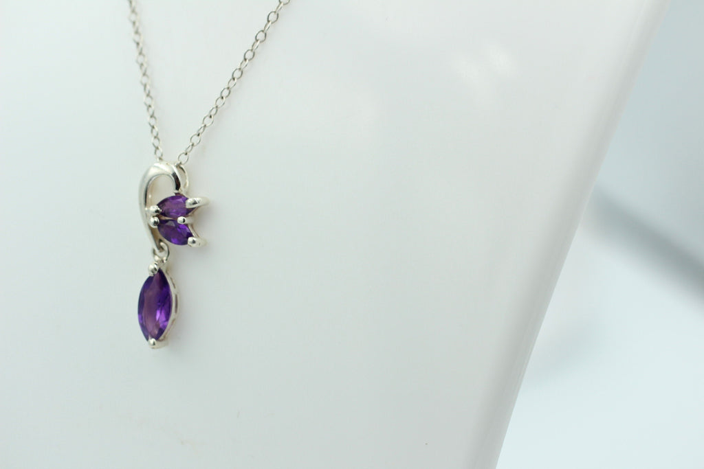 Edler 1,3 Carat Amethyst Design Anhänger 925 Silber Collier Kette Top