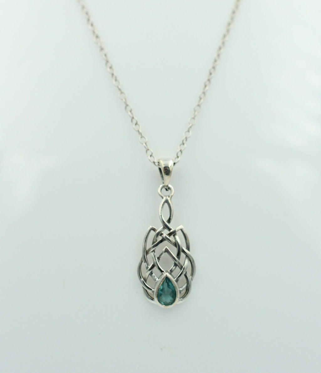 0,34 Carat Neon Apatit Anhänger 925 Sterling Silber Collier Kette Apatitanhänger