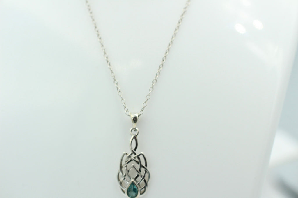 0,34 Carat Neon Apatit Anhänger 925 Sterling Silber Collier Kette Apatitanhänger
