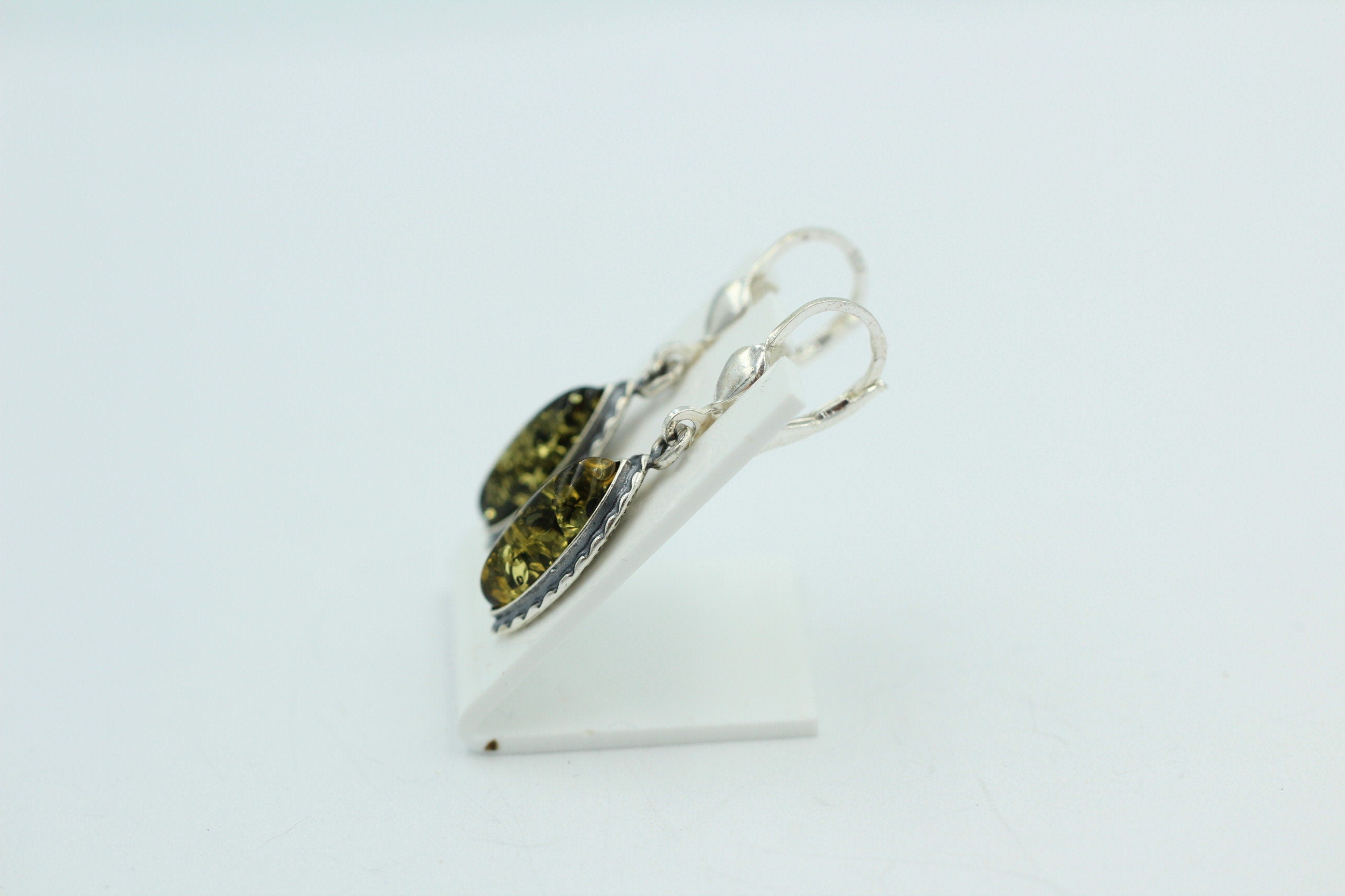 Bernstein Ohrhänger 925 Sterling Silber brauner Bernstein Brisur Top Edel