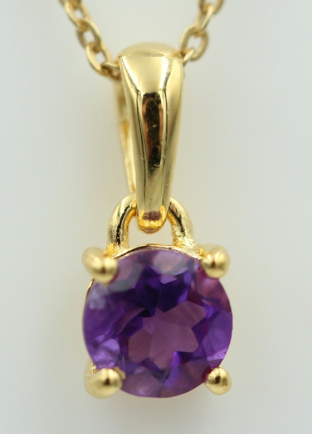 0,36 Carat Amethyst Anhänger 925 Sterlingsilber vergoldet Collier Silber