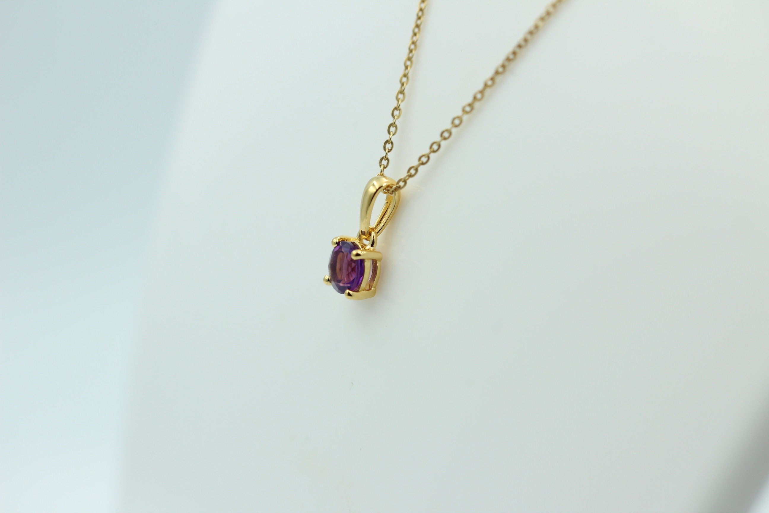 0,36 Carat Amethyst Anhänger 925 Sterlingsilber vergoldet Collier Silber