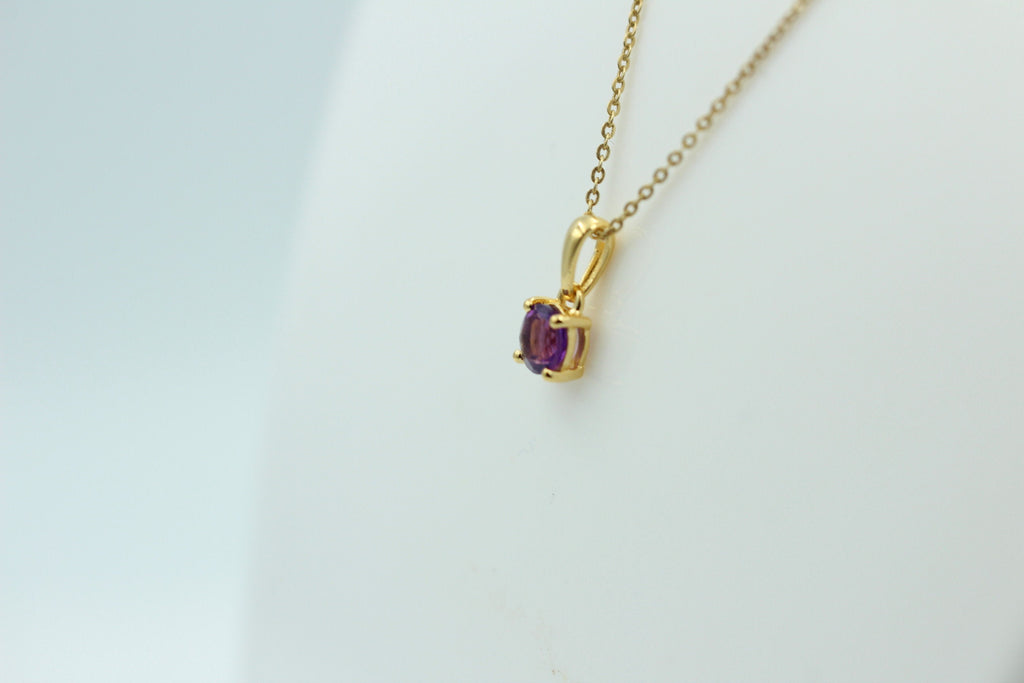 0,36 Carat Amethyst Anhänger 925 Sterlingsilber vergoldet Collier Silber
