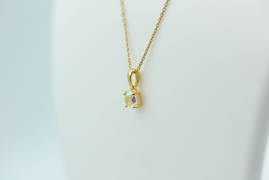 0,48 Carat Mercury Mystik Topas Anhänger 925 Sterlingsilber vergoldet Collier