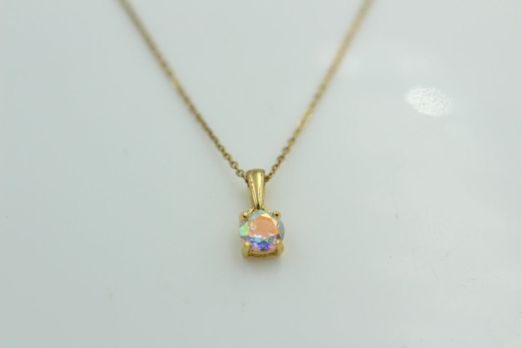 0,48 Carat Mercury Mystik Topas Anhänger 925 Sterlingsilber vergoldet Collier