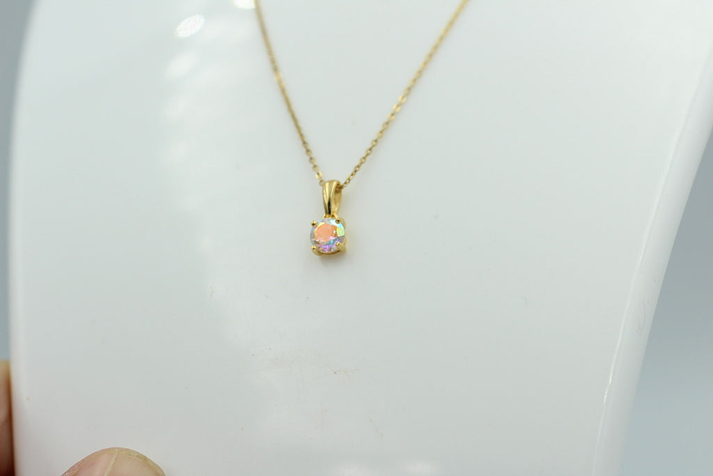 0,48 Carat Mercury Mystik Topas Anhänger 925 Sterlingsilber vergoldet Collier