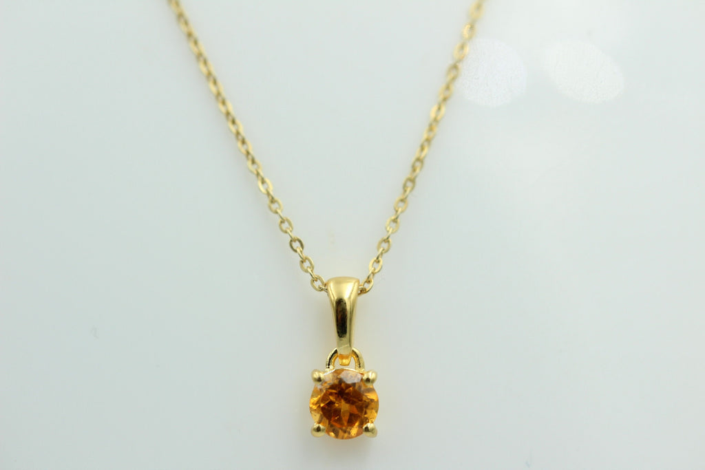 0,55 Carat sehr seltener Mandarin Granat Anhänger 925 Sterlingsilber vergoldet