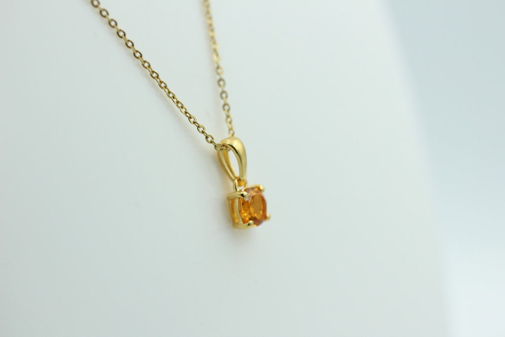 0,55 Carat sehr seltener Mandarin Granat Anhänger 925 Sterlingsilber vergoldet