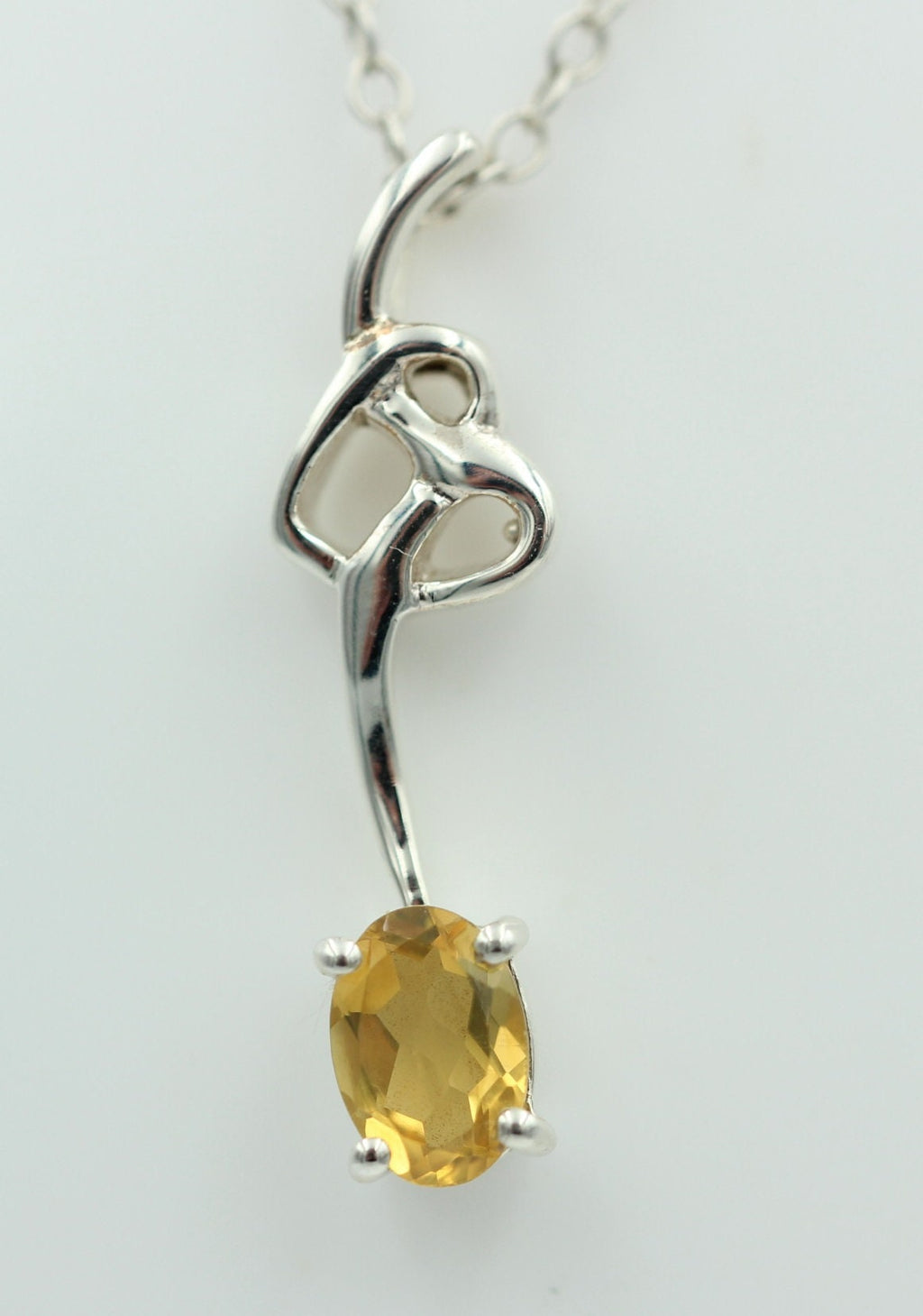0,4 Carat Citrin Anhänger 925 Silber Collier Kette Citrinanhänger Top Edel