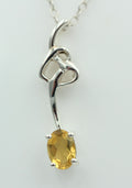 0,4 Carat Citrin Anhänger 925 Silber Collier Kette Citrinanhänger Top Edel
