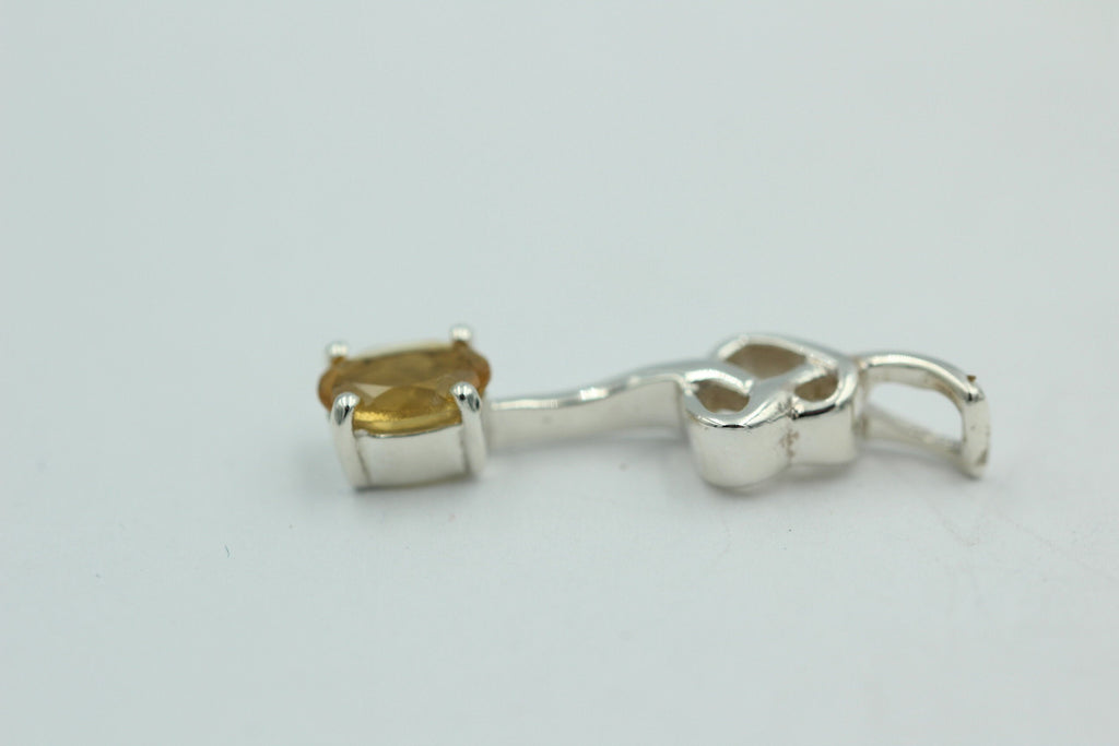 0,4 Carat Citrin Anhänger 925 Silber Collier Kette Citrinanhänger Top Edel