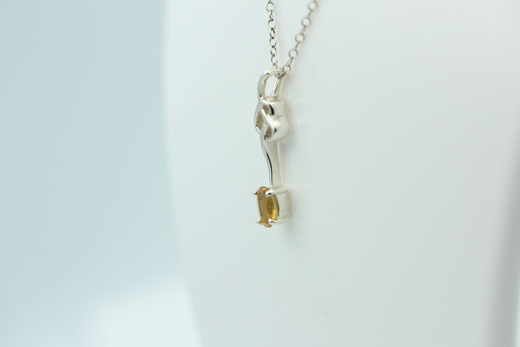 0,4 Carat Citrin Anhänger 925 Silber Collier Kette Citrinanhänger Top Edel