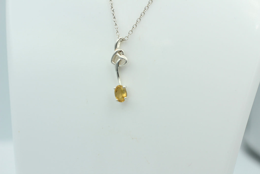 0,4 Carat Citrin Anhänger 925 Silber Collier Kette Citrinanhänger Top Edel