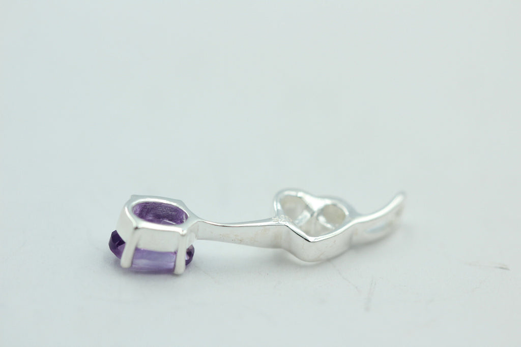 0,4 Carat Amethyst Anhänger 925 Silber Collier Kette Amethystanhänger Schmuck