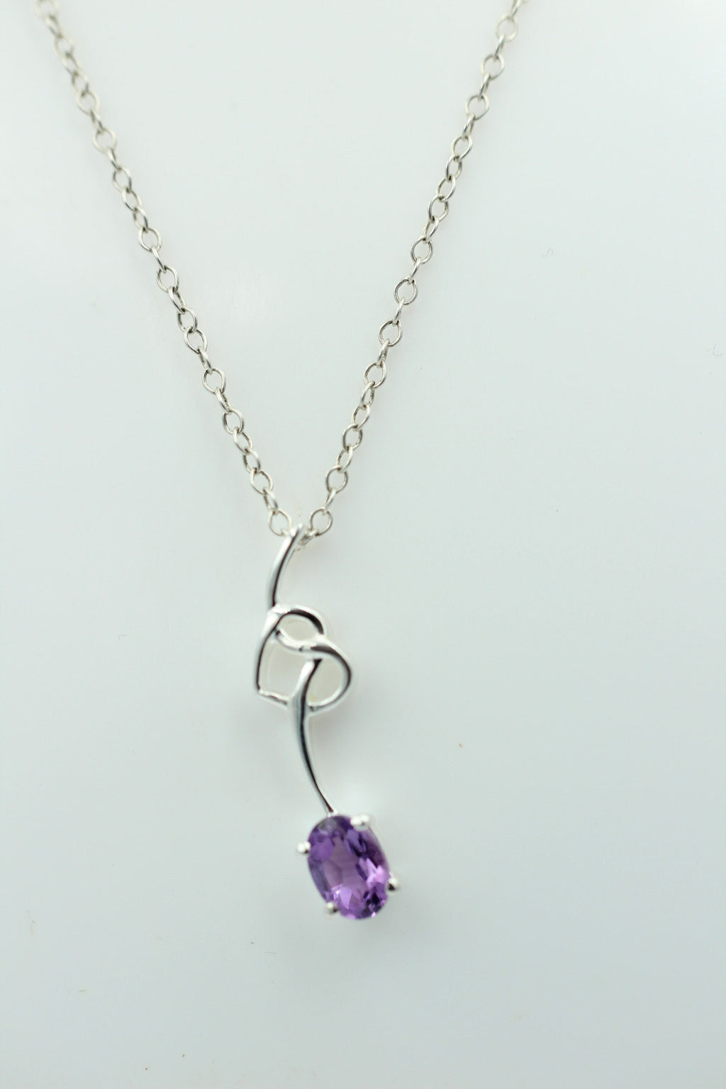 0,4 Carat Amethyst Anhänger 925 Silber Collier Kette Amethystanhänger Schmuck