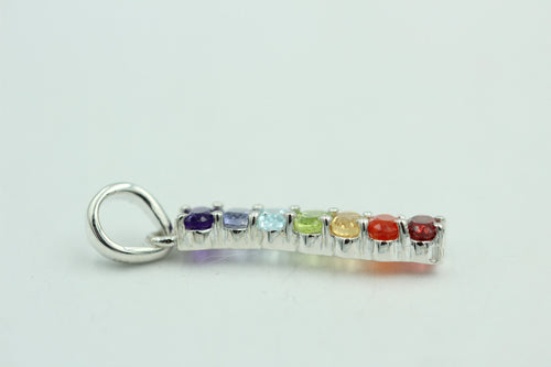 0,9 Carat Chakra Anhänger 925 Silber Collier Kette Chakraanhänger Top Edel