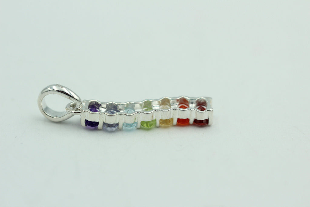 0,9 Carat Chakra Anhänger 925 Silber Collier Kette Chakraanhänger Top Edel