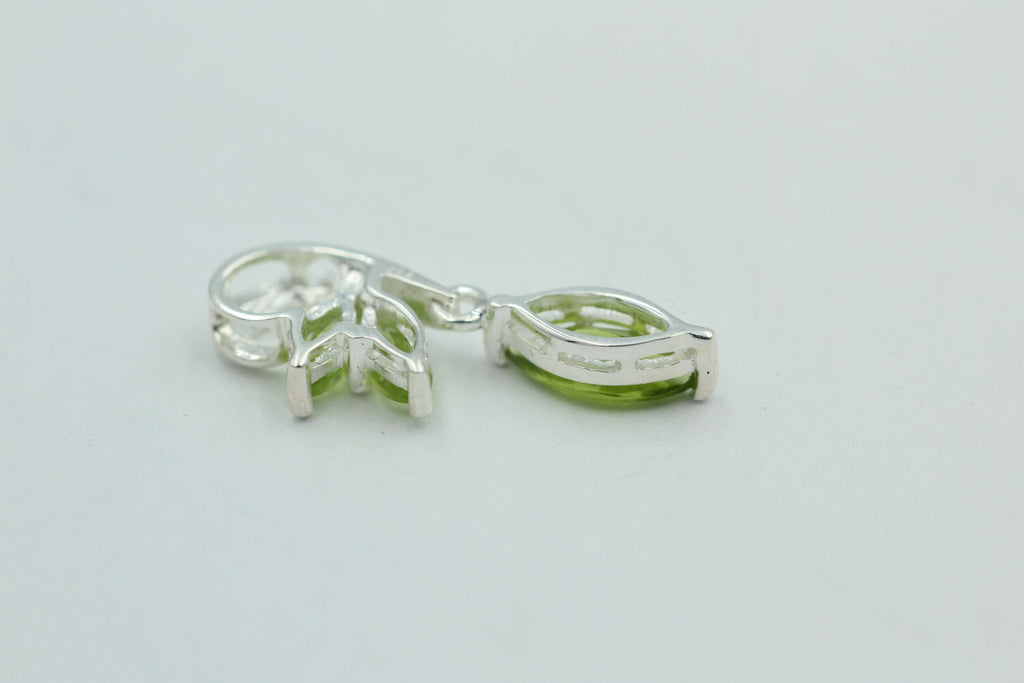 Edler 1,3 Carat Peridot Design Anhänger 925 Silber Collier Kette Olivin