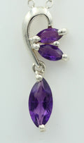 Edler 1,3 Carat Amethyst Design Anhänger 925 Silber Collier Kette Top