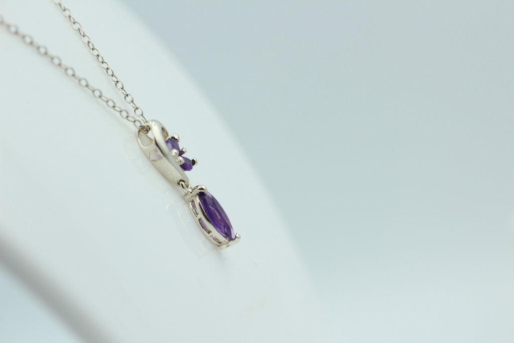 Edler 1,3 Carat Amethyst Design Anhänger 925 Silber Collier Kette Top