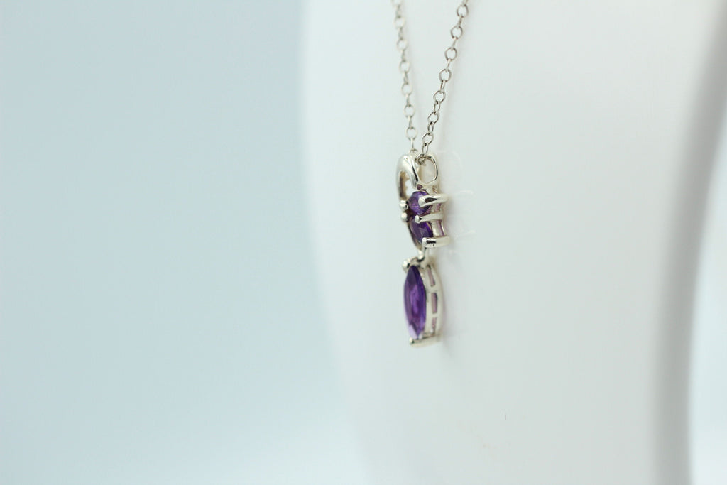 Edler 1,3 Carat Amethyst Design Anhänger 925 Silber Collier Kette Top