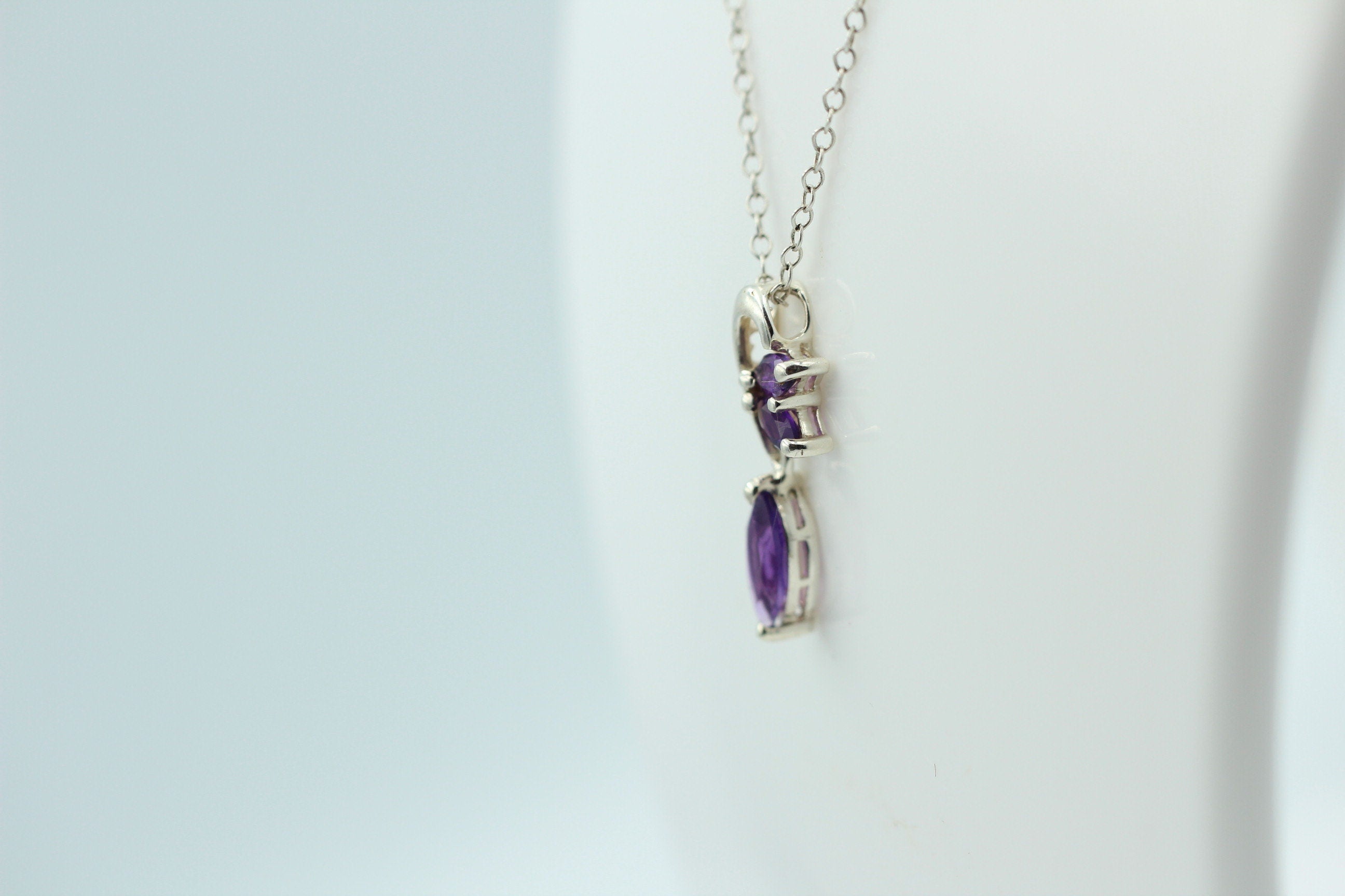 Edler 1,3 Carat Amethyst Design Anhänger 925 Silber Collier Kette Top