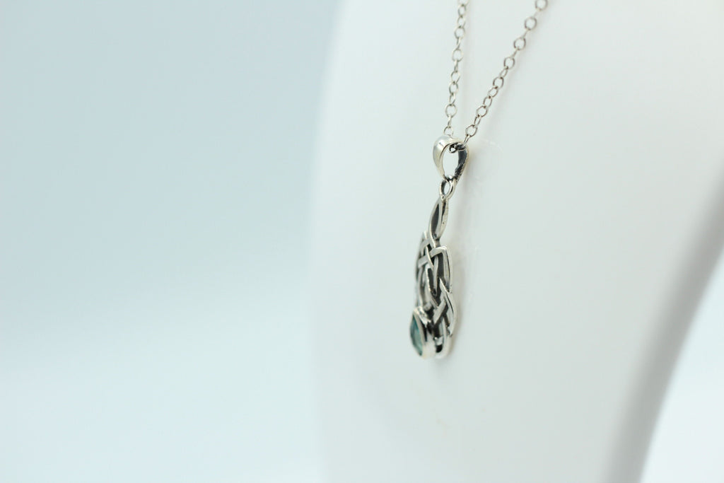 0,34 Carat Neon Apatit Anhänger 925 Sterling Silber Collier Kette Apatitanhänger