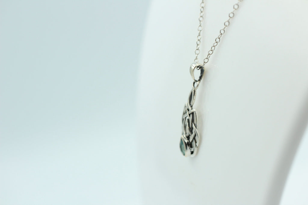 0,34 Carat Neon Apatit Anhänger 925 Sterling Silber Collier Kette Apatitanhänger
