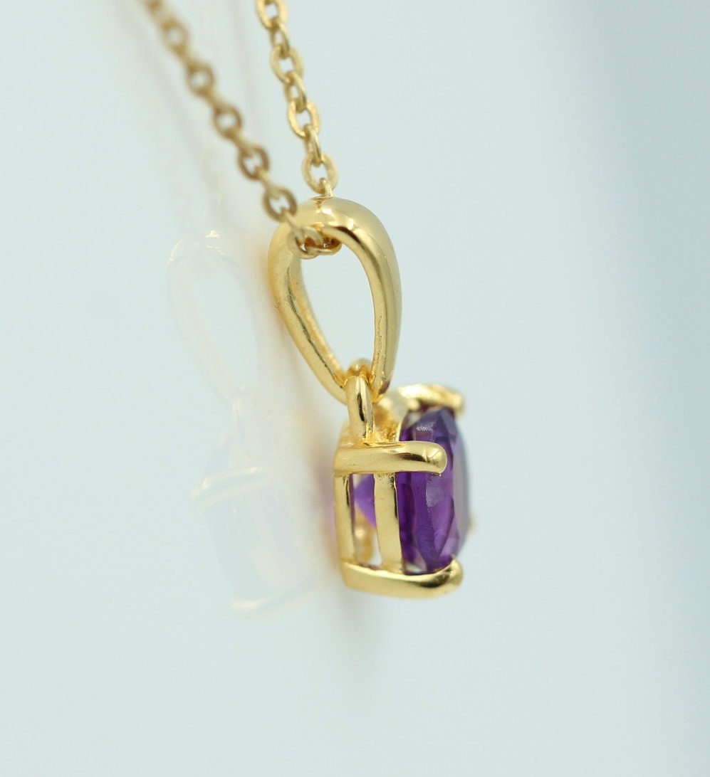 0,36 Carat Amethyst Anhänger 925 Sterlingsilber vergoldet Collier Silber