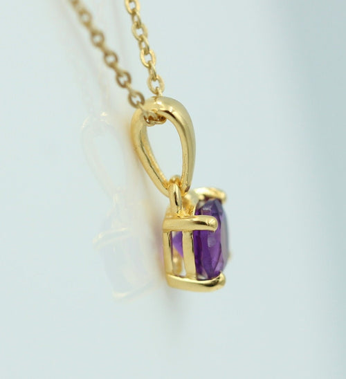 0,36 Carat Amethyst Anhänger 925 Sterlingsilber vergoldet Collier Silber