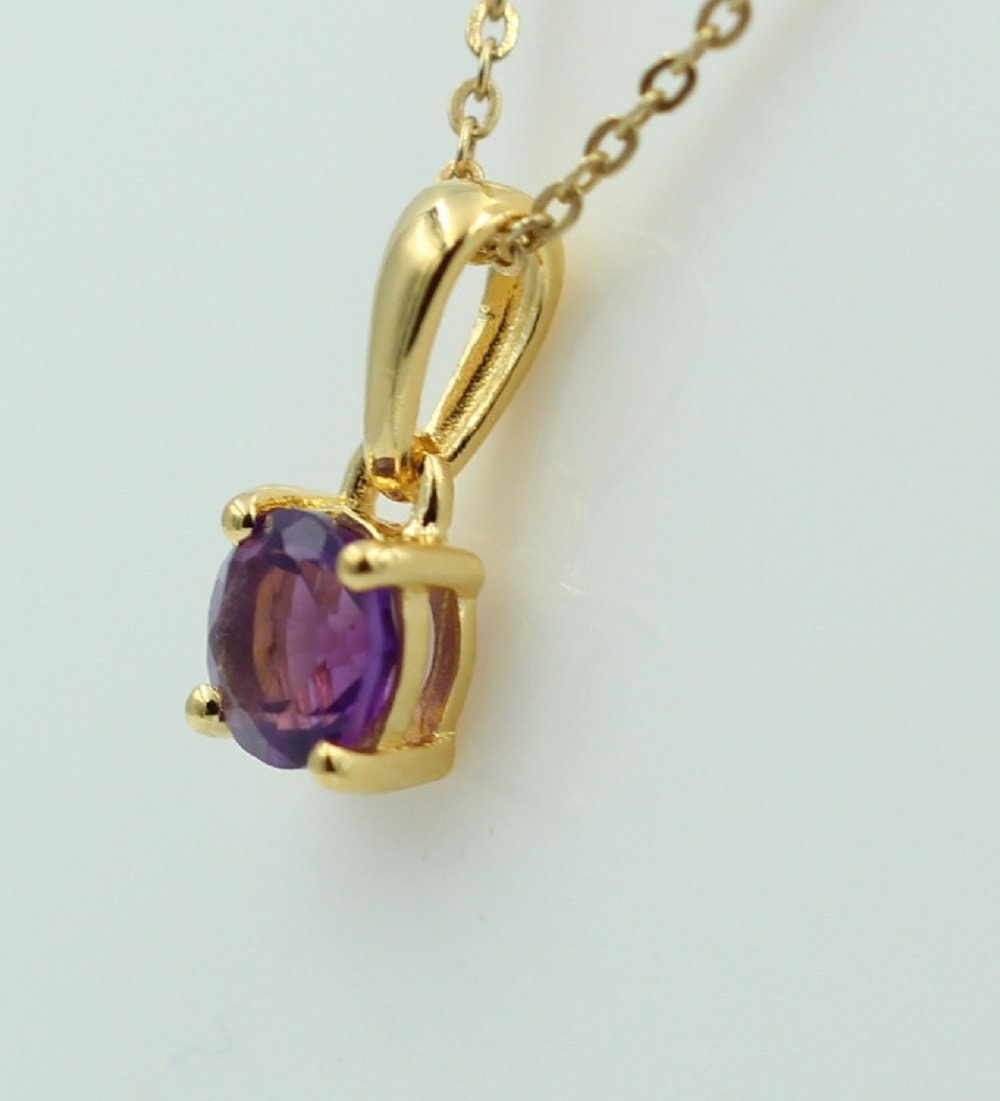 0,36 Carat Amethyst Anhänger 925 Sterlingsilber vergoldet Collier Silber