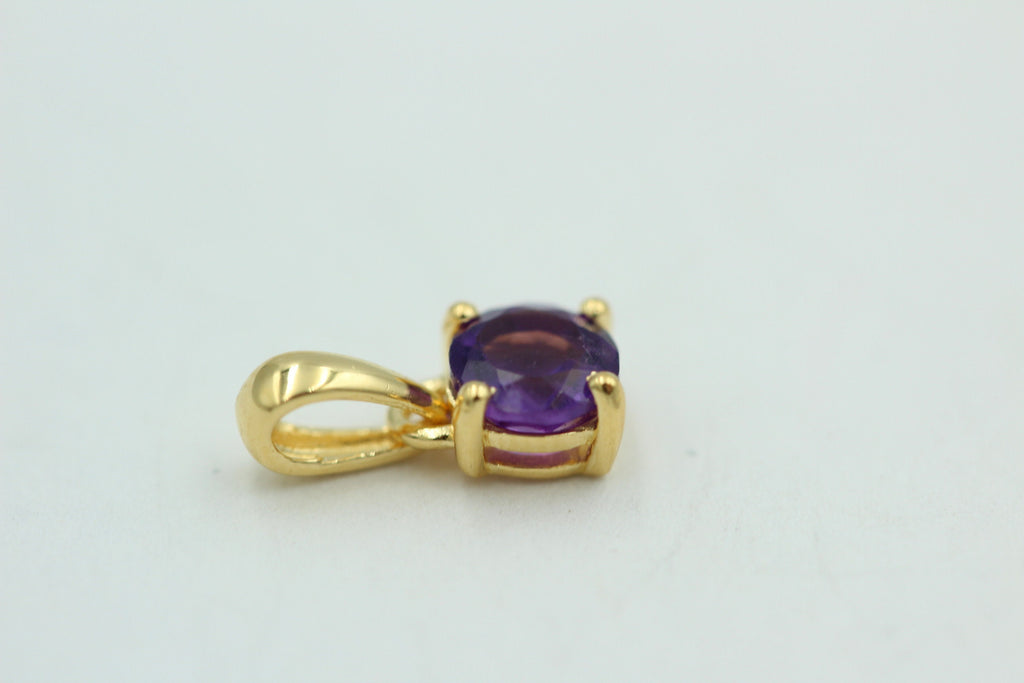 0,36 Carat Amethyst Anhänger 925 Sterlingsilber vergoldet Collier Silber