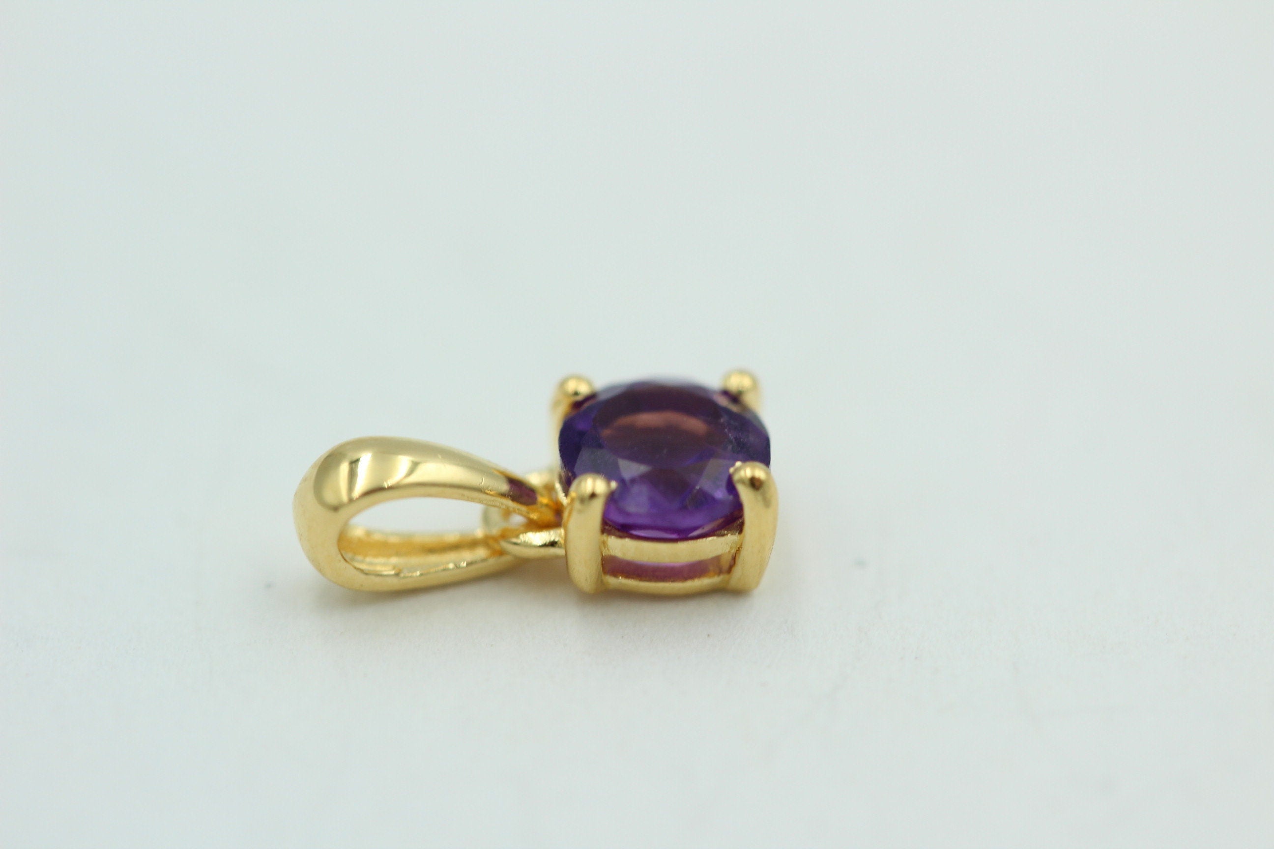 0,36 Carat Amethyst Anhänger 925 Sterlingsilber vergoldet Collier Silber