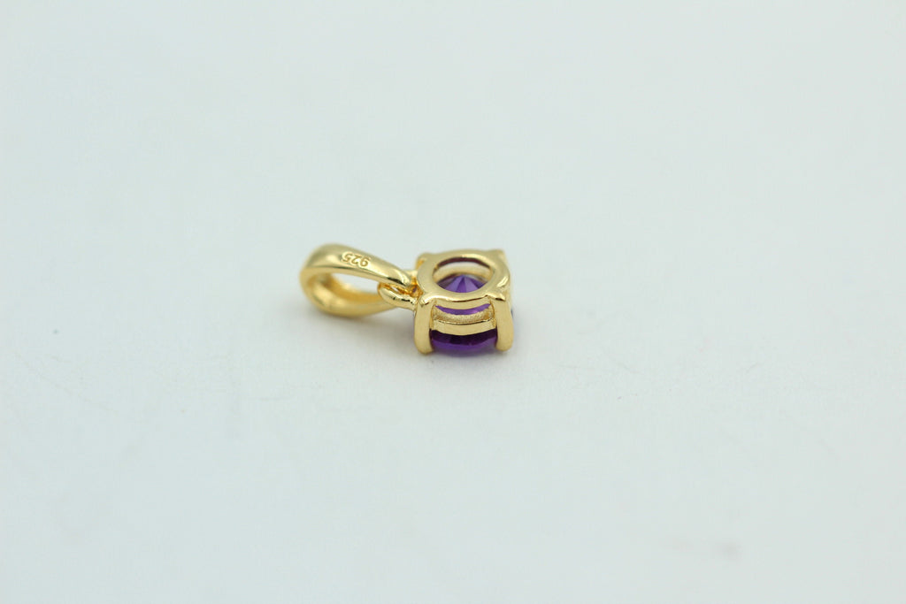 0,36 Carat Amethyst Anhänger 925 Sterlingsilber vergoldet Collier Silber