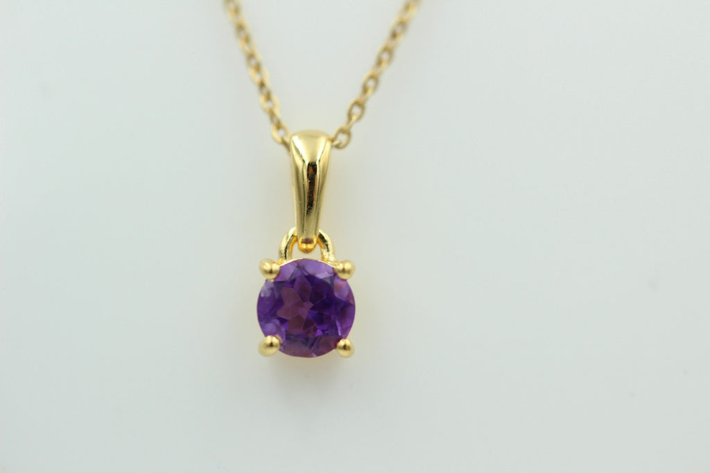 0,36 Carat Amethyst Anhänger 925 Sterlingsilber vergoldet Collier Silber