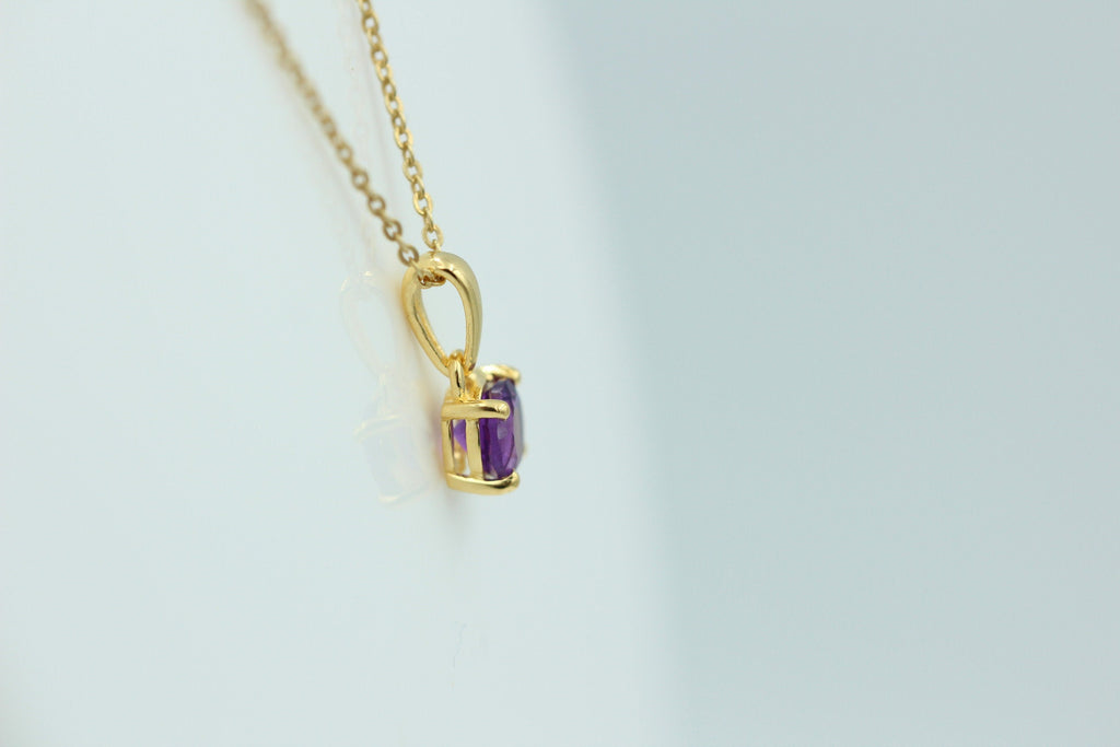 0,36 Carat Amethyst Anhänger 925 Sterlingsilber vergoldet Collier Silber