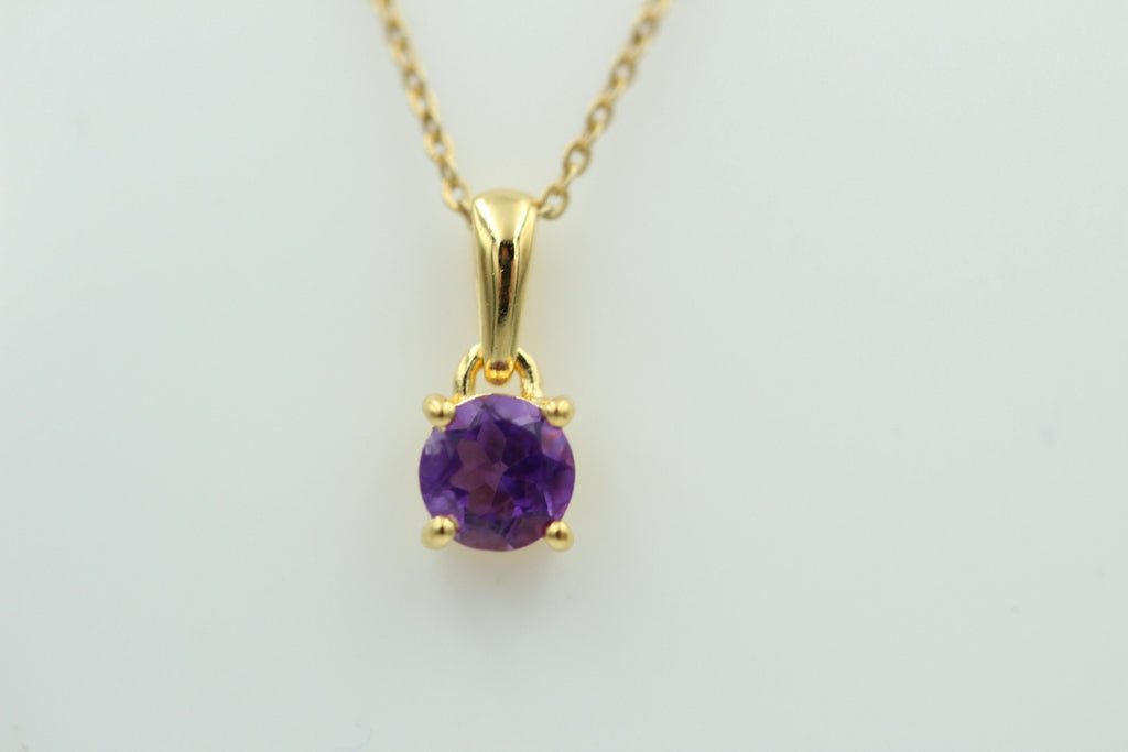 0,36 Carat Amethyst Anhänger 925 Sterlingsilber vergoldet Collier Silber