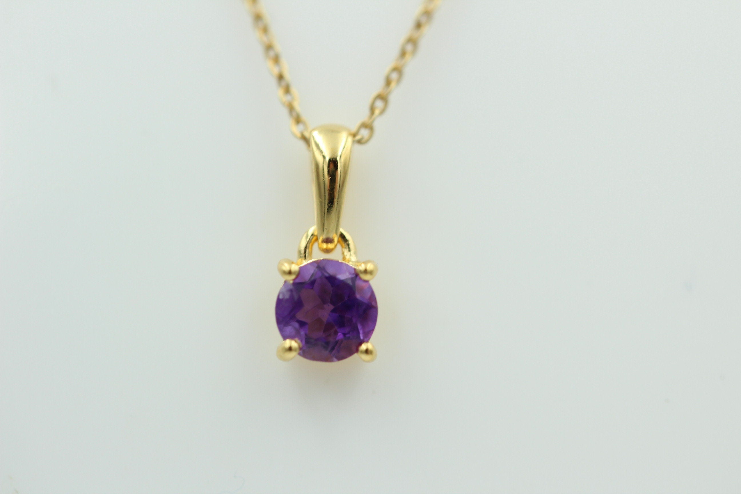 0,36 Carat Amethyst Anhänger 925 Sterlingsilber vergoldet Collier Silber