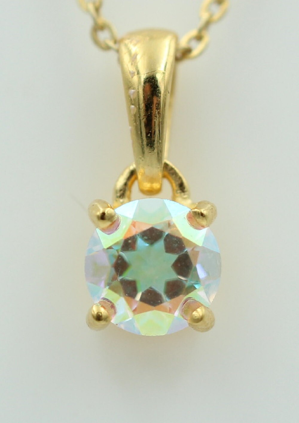 0,48 Carat Mercury Mystik Topas Anhänger 925 Sterlingsilber vergoldet Collier